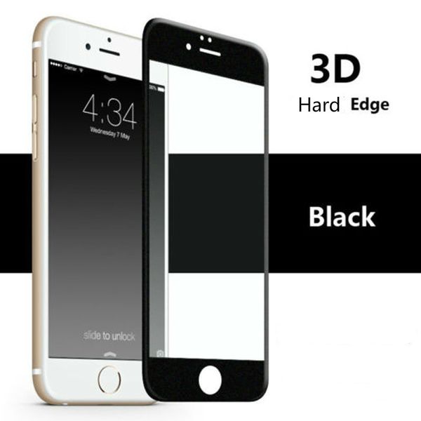 

3d curved hard edge full cover screen protector for iphone 6 7 8 plus tempered glass film for iphone 7 glass protective on cell phone