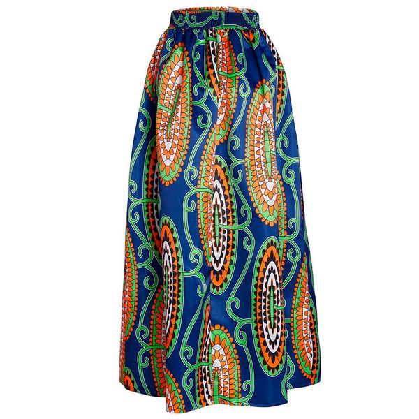 

new africa women skirt african print ankara dashiki bohemian high waist pleated a-line maxi flare skirt g3477bl-s, Red