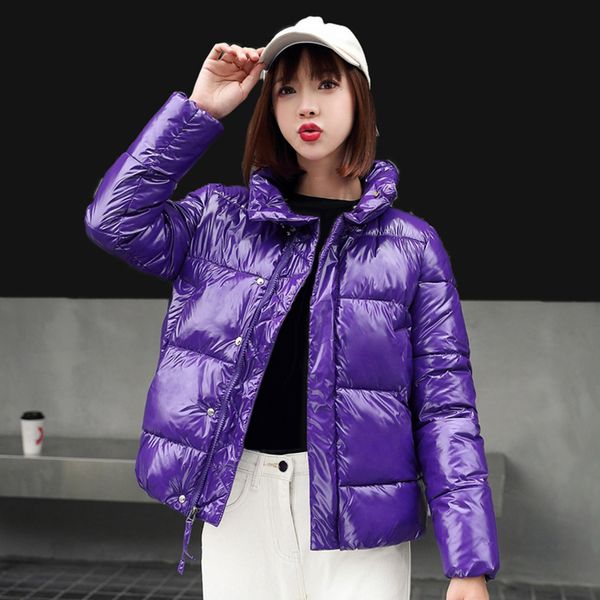 

women parkas girl ladies female winter warm down casual slim coat outwear thicken zipper pocket solid color overcoat ladies, Black