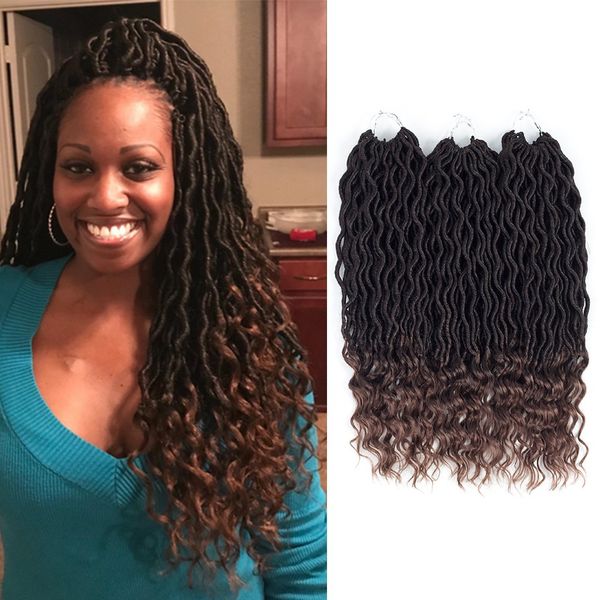 2019 18inch 6packs Faux Locs Crochet Hair Light Weight Soft Wavy