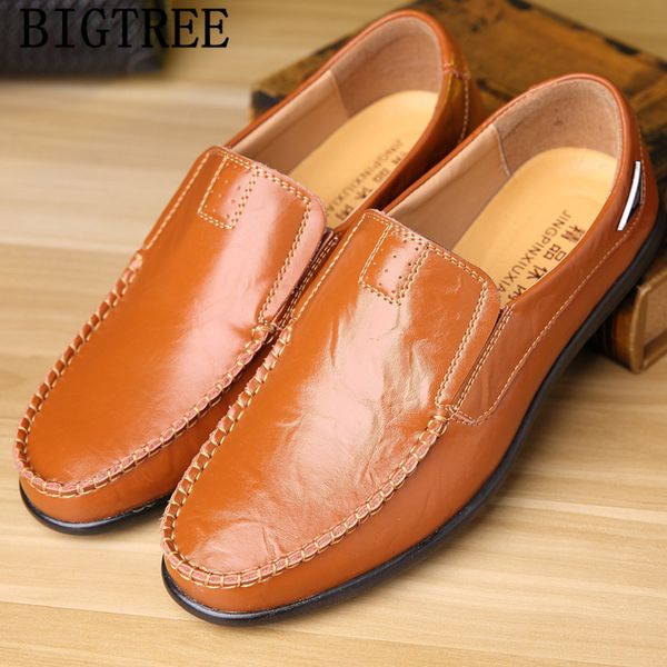 

mens loafers leather shoes men casual driving shoes fashion italian euro sapato masculino social couro, Black