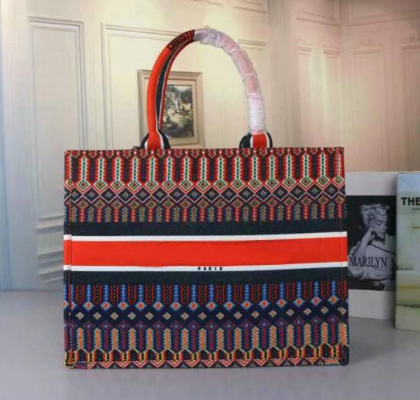 

designer-classic colorful cherry blossom flowers book totes bag designer handbag printed embroidered bag large capacity purse shopping bags
