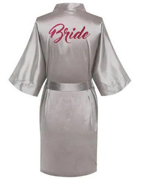 

2018 women satin silk robes gown wedding bride robe bridesmaid bridal robe hp002 au, Black;red