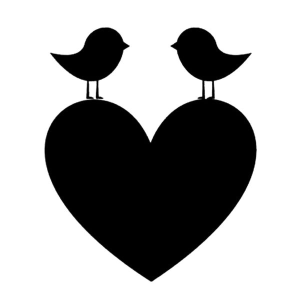 

11.6cm*14cm heart birds love fashion decor car sticker car styling car accessories