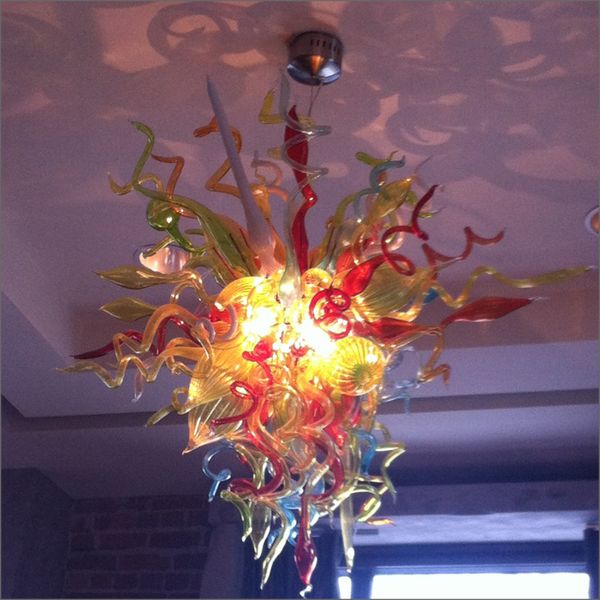 

custom decorative handmade blown glass chihuly chandelier blown glass air shipping ac led bulbs 120v/240v large villa light