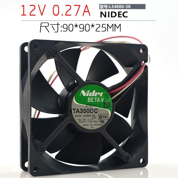 

nidec ta350dc l34880-58 12v 0.27a 90259cm inverter radiator fan