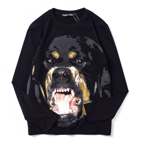 

new autumn winter fashion brand men hoodies casual hoodie male fleece dog head printed mens sweatshirt, Black