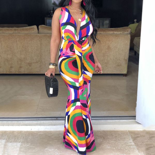 

v neck party dress long african print fashion elegant mermaid women maxi dresses plus size xxl ethnic color robe summer, Black;pink