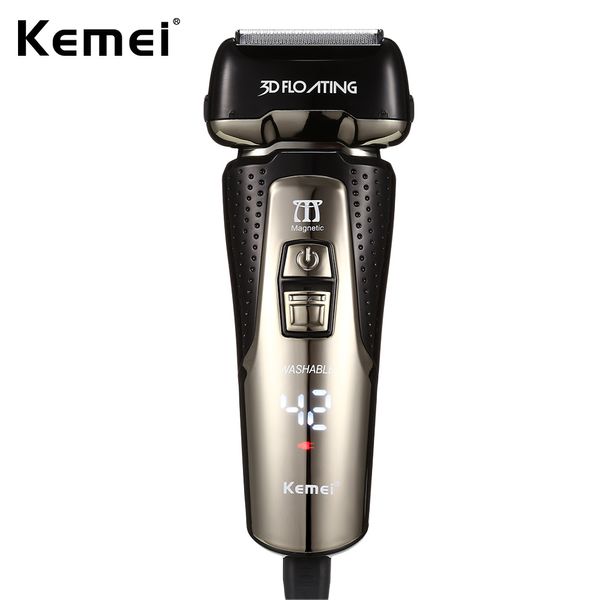 

men electric shaver fully washable men 3 blade usb rechargeable razor powered shaving beard machine hair trimmer kemei km - 1531