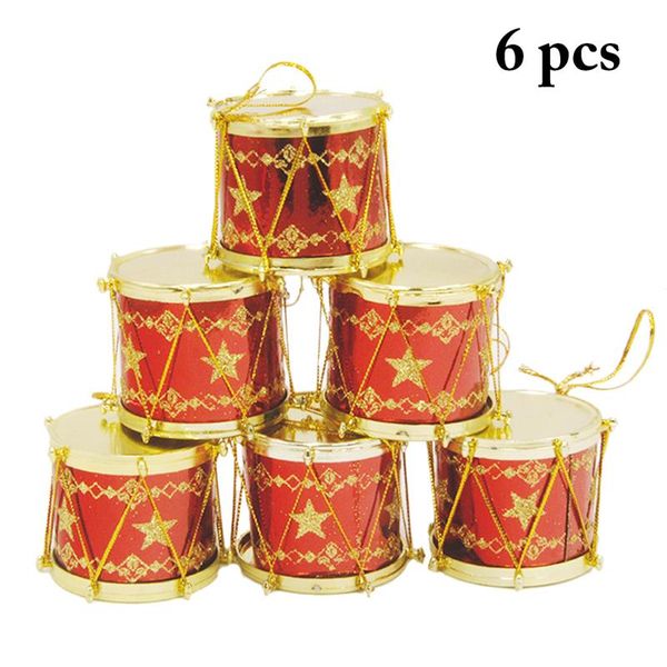 

new fashion christmas tree decor glitter mini drum xmas party hanging ornament decorations for home christmas decoration gift