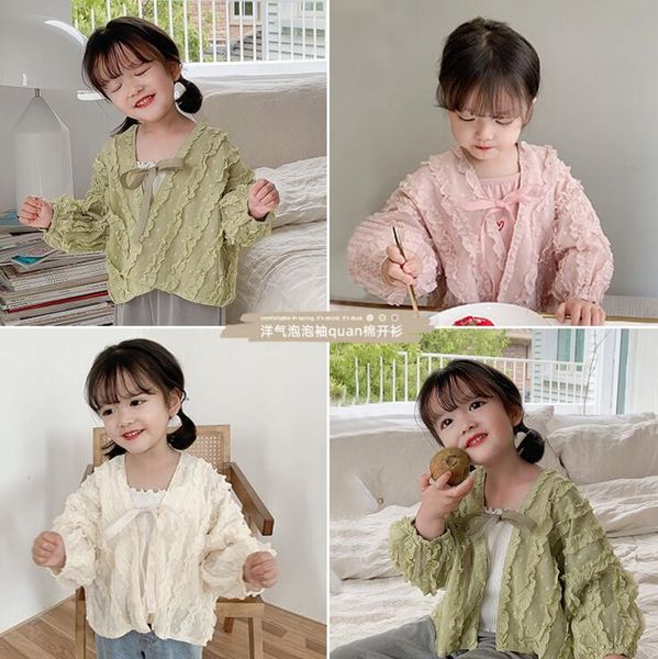 

2020 new girls ruffles shirt summer cool fashion girls coat 1-6 years hv191, White;black