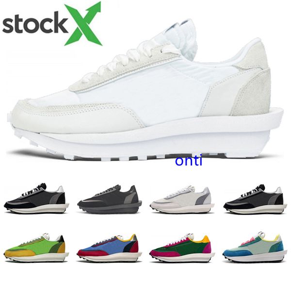 

2020 sacai ld waffle men women fashion sneakers triple black nylon summit white green multi mens trainer vintage casual shoes