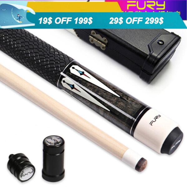 

handmade dl fury billiard cue stick 12.75mm 11.75mm with pool cue case leather/ linen wrap handle china