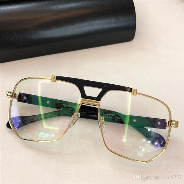 

fashionable popular optical glasses classic square frame simple and generous style 990 protection eyewear with box, Black