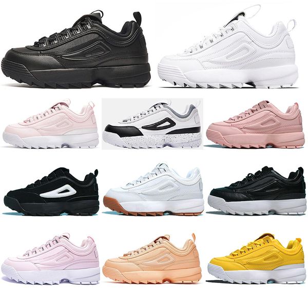 

luxury fila designer disruptors triple white black women men special section sports sneaker increased jogging running shoes 35-45, White;red