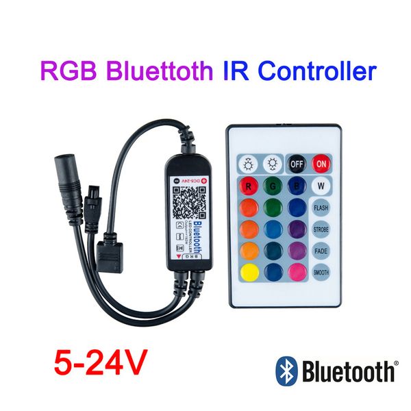 

dc 5v 12v 24v wifi bluetooth led rgb контроллер с 24key ir led controller 12v пульт дистанционного управления для 5630 5050 3528 2835 led st