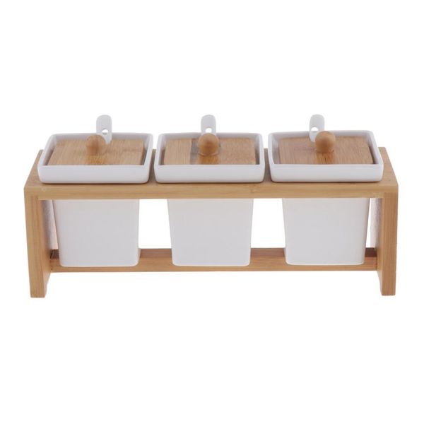 

набор из 3 специй коробки приправа jar с керамической крышкой держатель