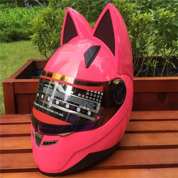 

motorcycle in the summer seasons men and women anti-fog helmet's cross-country car horns fashion cat ears helmet