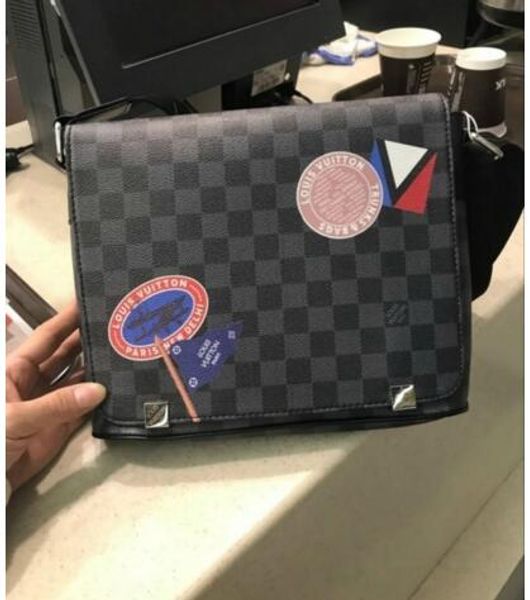 

классический damier графитовая сумка клатч сумочка роскошные crossbody дизайнер район сумки посыльного