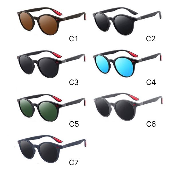 Mode Runde Rahmen Sonnenbrille Polarisierte Sonnenbrille Kreisförmige Schild Männliche Fahrer Polarisierende Brille 7 Farben Großhandel