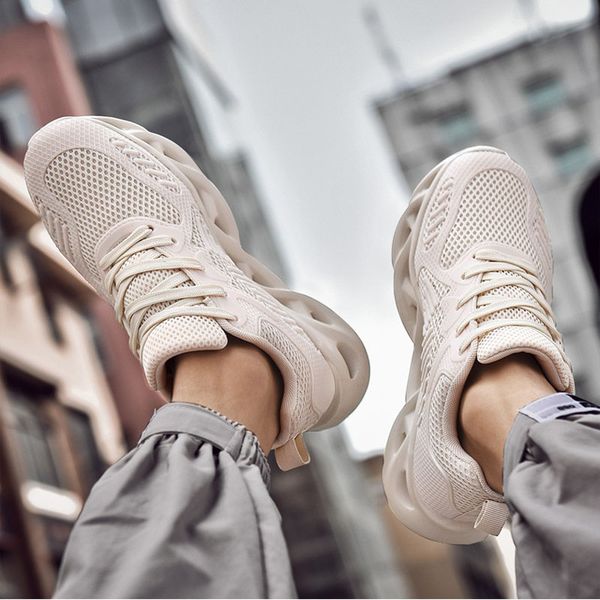 

lingge 2019 new mesh sneakers men plus size designer chunky shoes breathable fashion platform casual shoes, Black