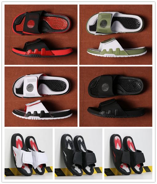 

new release hydro 9 men rubber sandals white red green black summer mens slipper jumpman scuffs with box size 8-13