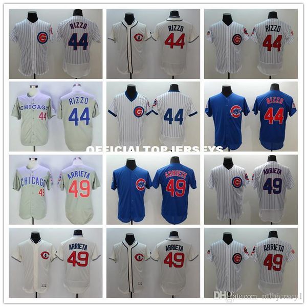 

44 anthony rizzo 49 arrieta jerseys white blue gray green yellow, Black;blue