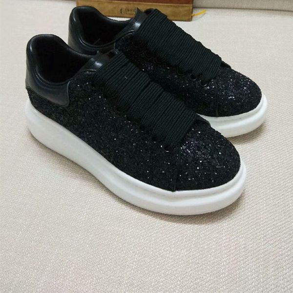 

fashion sneakers women rhinestones cowhide shoes 2020 new sheepskin lining leather casual breathable comfortable shoes sports men shoe, Black