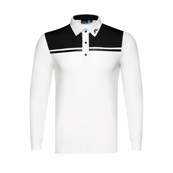

golf apparel men spring and autumn solid color golf clothes long sleeve shirt quick-drying breathable jersey 2019, Black;blue