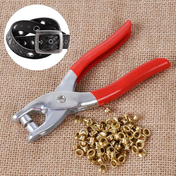 

100pcs eyelets grommets + rivets pliers carbon steel tool for shoes bags leather belt diy apparel sewing garment punching
