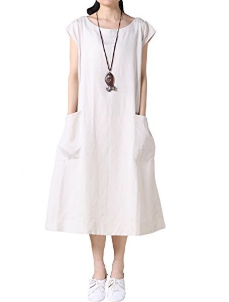 

mordenmiss women's summer cap sleeve shift dress with pockets, Black;gray