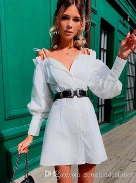 

womens new desinger shirts dresses long sleeve spaghtti strap v neck solid color female clothing fashion style casual apparel, Black;gray