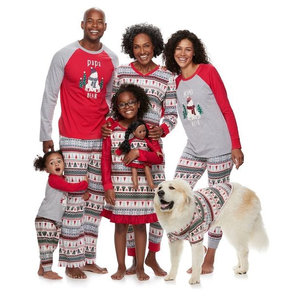 

рождественская семейная пижама набор xmas family look соответствующие наряды домашняя одежда вечерние пижамы взрослые дети пижамы хлопчатобу, Blue