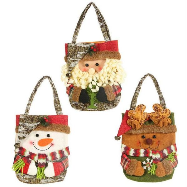 

creative new year xmas gifts santa claus snowman candy bags hangable pouch handbag merry christmas storage package container organizer