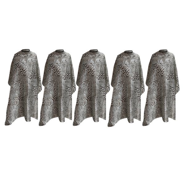 

5pcs hair cutting styling salon hairdressing cape gown barber tool leopard