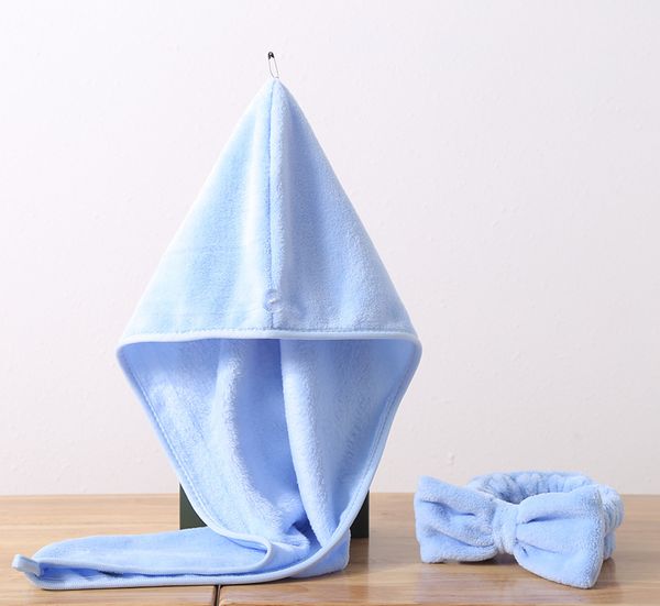 

2pcs / dry hair cap lady absorbent wrap headscarf long short hair bath cap quick dry towel lovely wipe towel