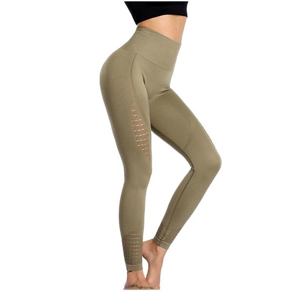 

high waist army green hollow slim leggings push up leggings women fitness gym clothing running elastic breathable yoga pants, White;red