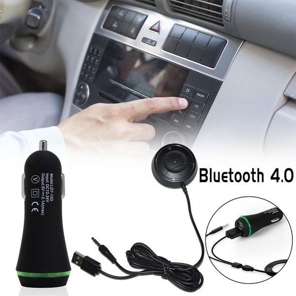 

bluetooth 4.0 hands car kit with nfc function +3.5mm aux receiver music aux speakerphone 2.1a usb car charger mp3 player