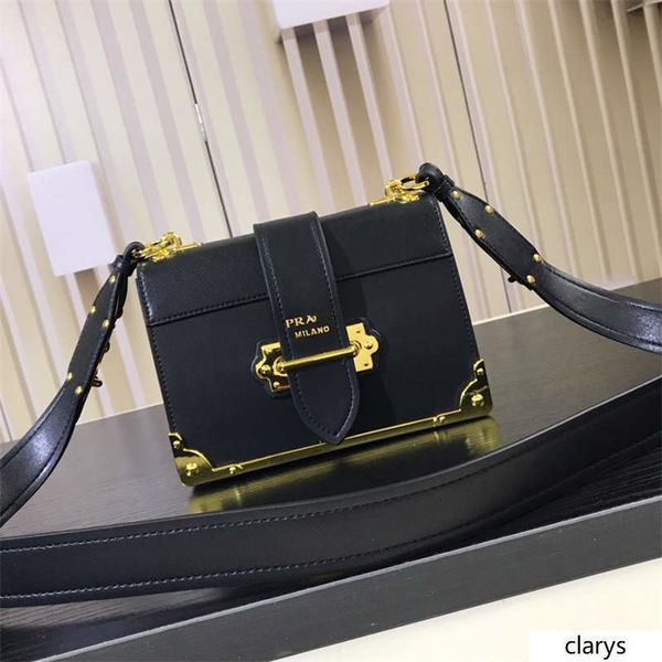 

2019prada bicolor cahier bag 1bd045 v xch 2bb0 cahier saffiano leather shoulder bag handbag purse black gold size:20*14.5*8.5cm