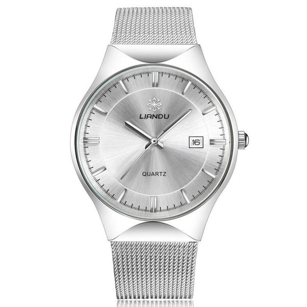 

2017 women men watches simple stainless steel saat clock quartz wrist watch reloj masculino m25, Slivery;brown