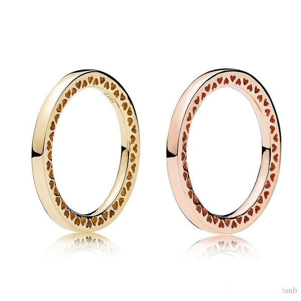 

925 sterling silver radiant hearts rose gold ring original box for pandora jewelry gold ring for women gift