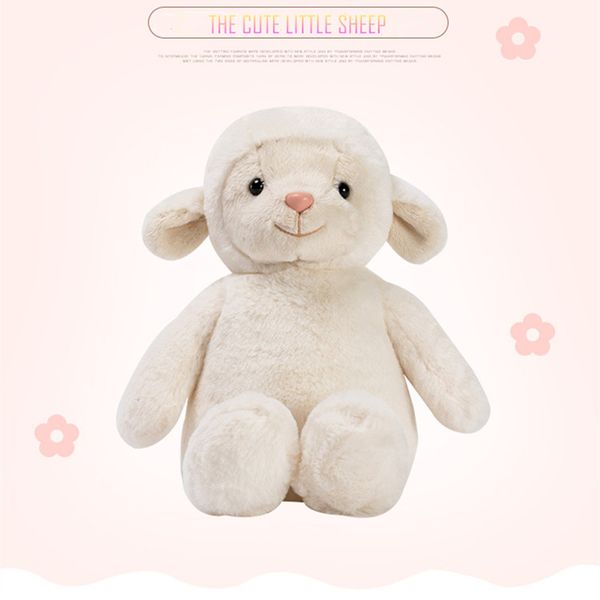 New 23cm Little Sheep Soft Plush Toy Cute Stuffed Animal Children Kids Gift Doll Toy Pp Cotton Pink Educational Interactive Baby Room Decor Decorating
