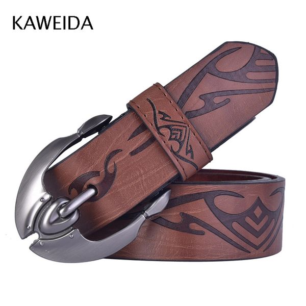 

kwd 2018 designer belts men trending men's genuine leather vintage pin buckle belt for jeans casual kemer riem, Black;brown