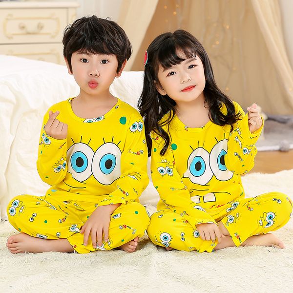 

pajamas set for children autumn summer boys girls kids home clothing cartoon long sleeve baby sleepwear suit christmas gift