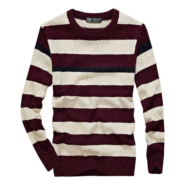 

2018 new arrival o neck wide streiped sweaters casual fashion cargo style long sleeve o neck retro pullover sweaters, White;black