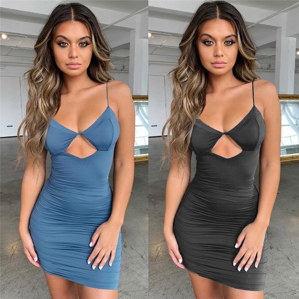 

womens dresses summer tie front v-neck spaghetti strap button down a-line backless swing midi dress, Black;gray