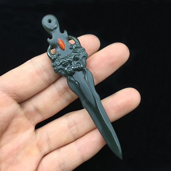 

xinjiang hetian jade sapphire one fine material sitting lotus guanyin brand pendant jade buddha pendant black hp311#, Silver