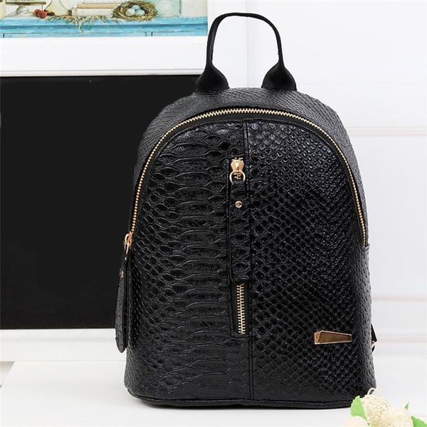 

women leather backpacks schoolbags travel shoulder bag simple retro pu leather middle zipper separation design backpack may17