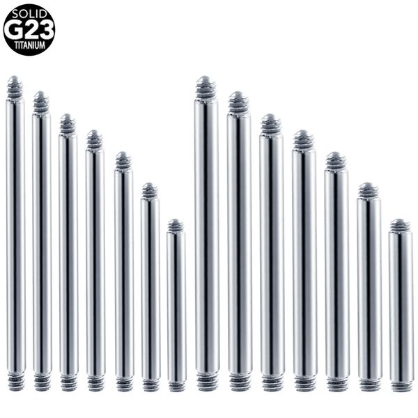

10pcs & 50pcs g23 titanium tongue ring replacement accessories industrial earrings piercing bar straight barbell body jewelry, Slivery;golden