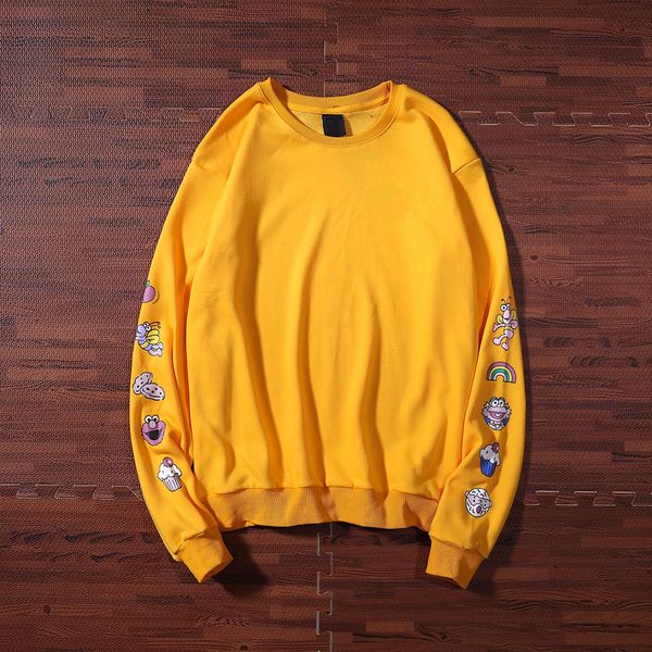 

горячие продажа мужские толстовки character печать с длинным рукавом фуфайки o-образным вырезом пуловер осень дизайнерские толстовки женщины, Black